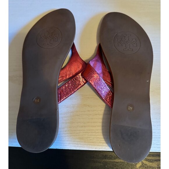 Tory Burch Metallic Pink “Cameron” Thong - Picture 3 of 5